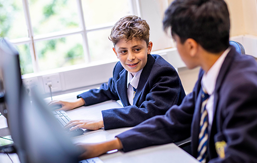 students in the computer room