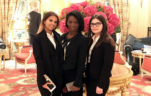 3 students dressed up for an event