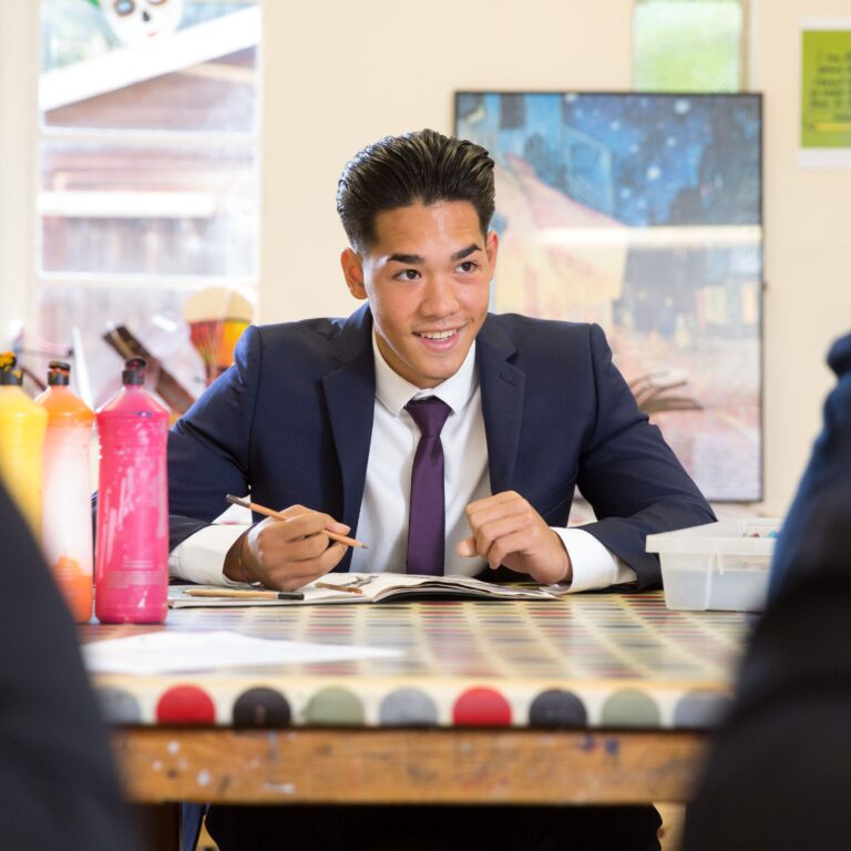 student in lesson