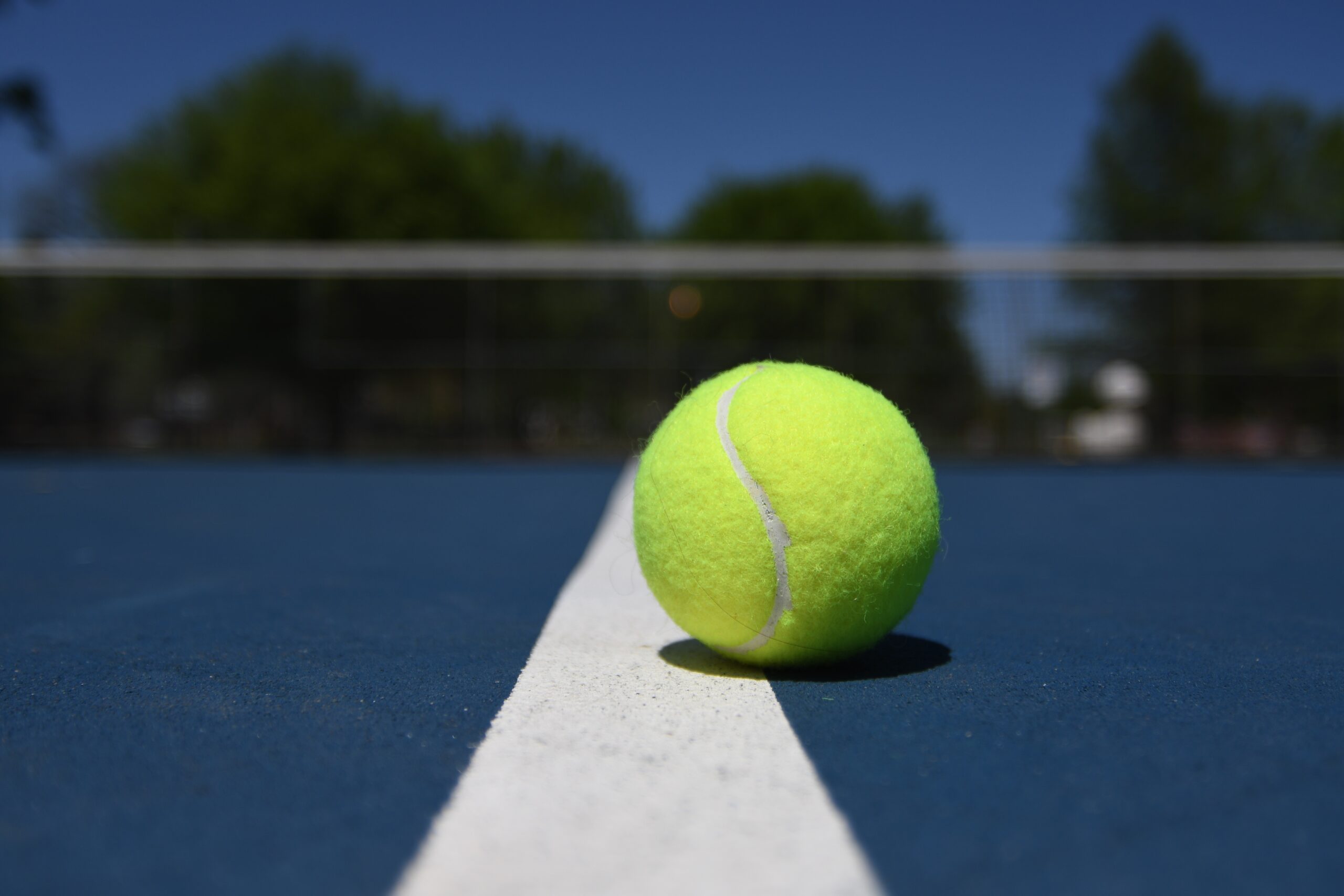 tennis ball on the ball court
