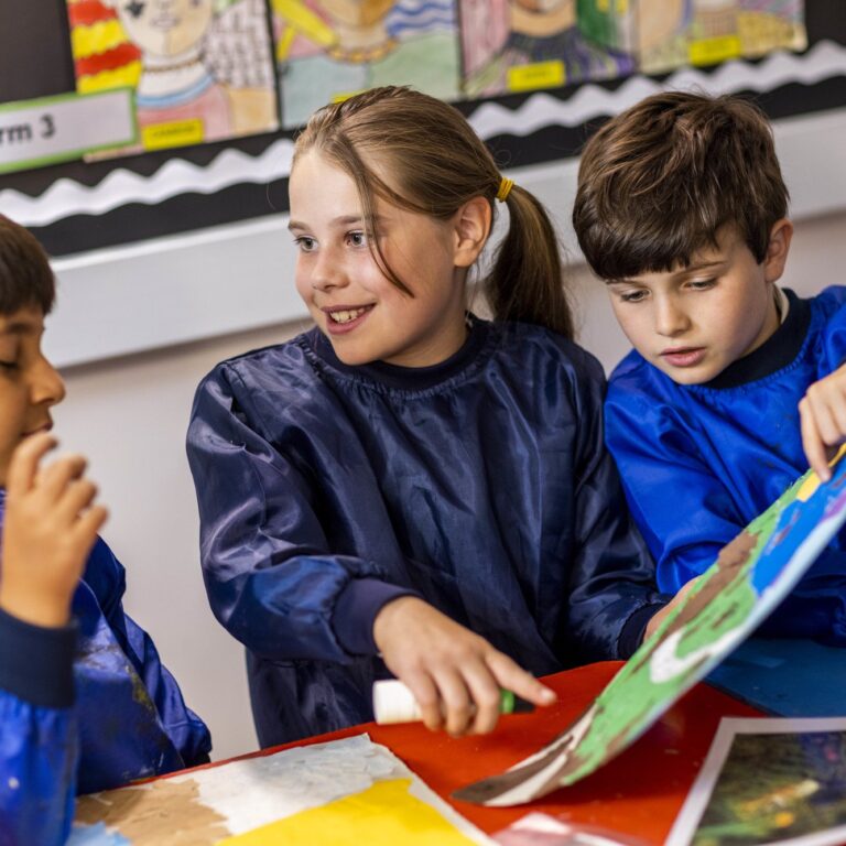 children in an art lesson