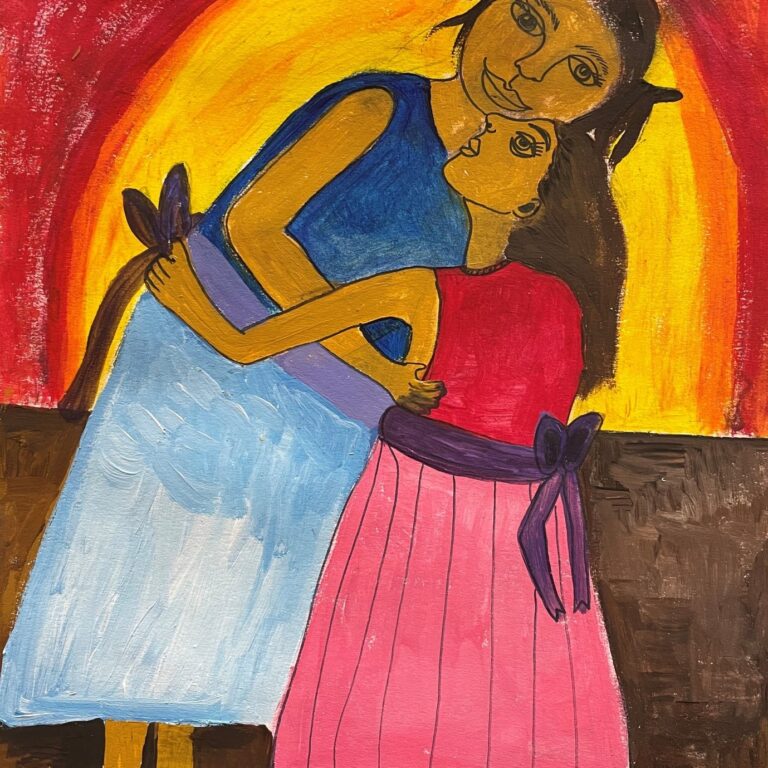 painting of a mother and daughter